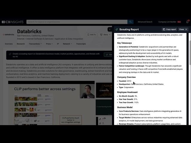 CB Insights Demo: Instant Insights