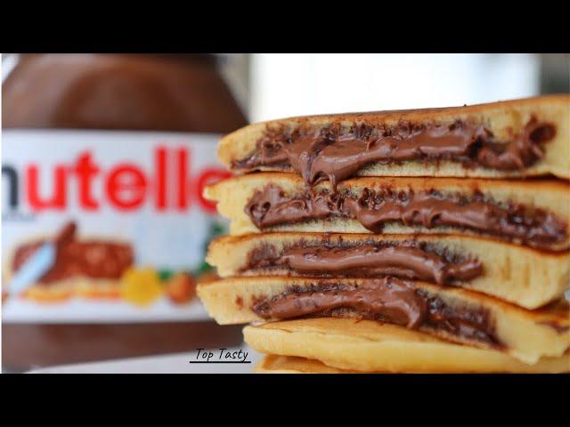 Nutella Stuffed Pancake Recipe | How To Make Nutella Pancake | Top Tasty Recipes