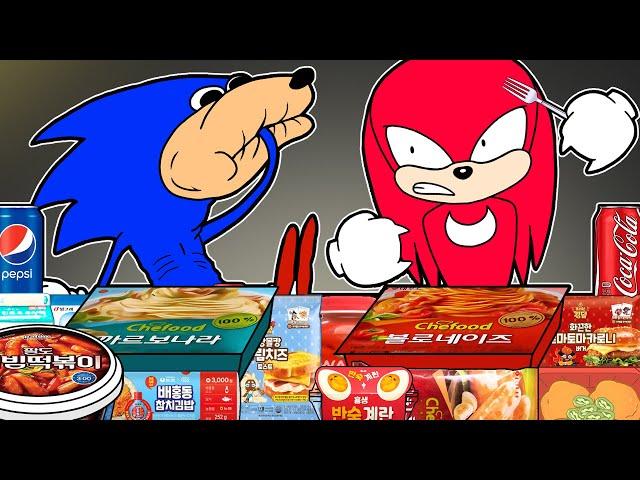 Shin Sonic Tapes - Shin Sonic VS Knuckles Convenience Store BLUE RED MUKBANG | Sonic The Hedgehog