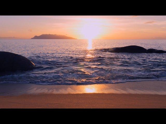 [4K ASMR] PERFECT SUNSET 60min Ocean Waves, Beach Sunset | No Loop