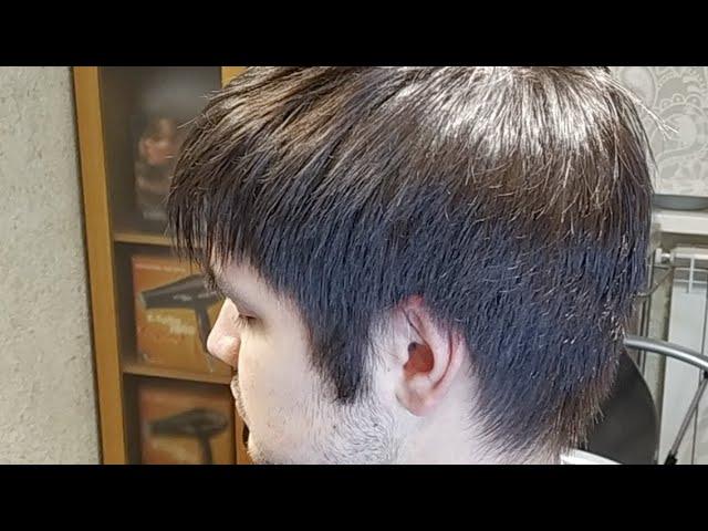 Стрижка мужская машинкой , стрижка в прямом эфире. круглая форма men's haircut