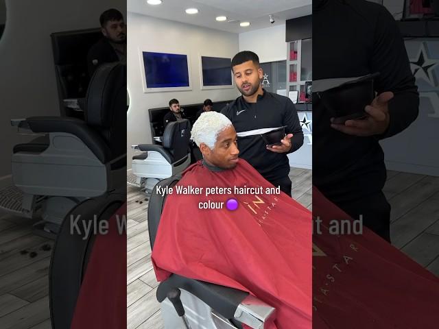 Kyle Walker-Peters getting a haircut 🟣 #shorts #barber #football