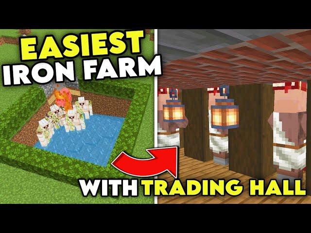 EASIEST ULTIMATE IRON FARM 1.21 Minecraft Bedrock!