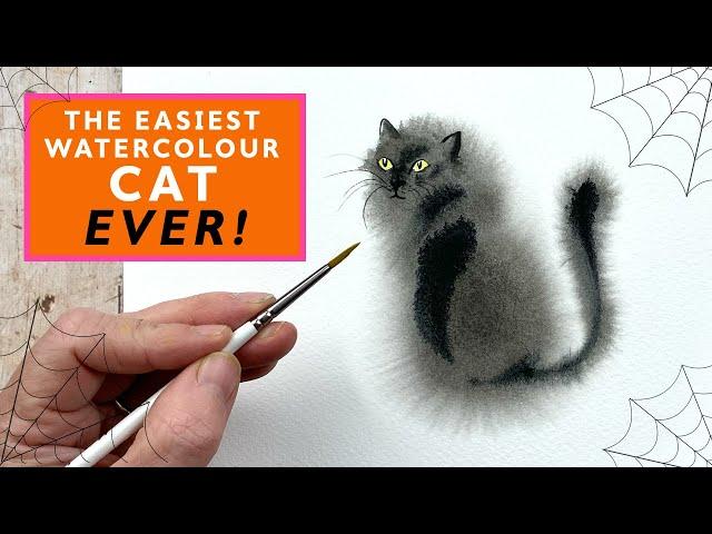 Wet on Wet Watercolour Cat - Watercolour For Beginners