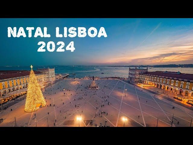 Luzes de NATAL LISBOA 2024 | Mercado de NATAL ROSSIO | PORTUGAL 4K