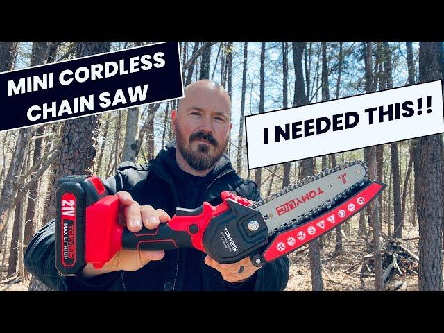 Tomyvic 6-Inch Cordless Mini Chainsaw // I Needed This!