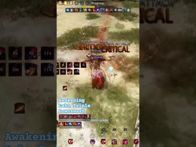 AWK LAHN TRIPLE DOWNSMASH #lahn #awakeninglahn #bdopvp #blackdesertxbox #gamingshorts #bdo #pvp #mmo