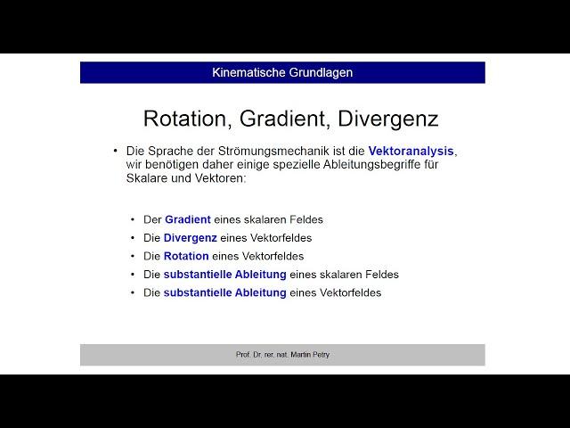 Strömungsmechanik 13: Etwas Vektoranalysis - Die Divergenz