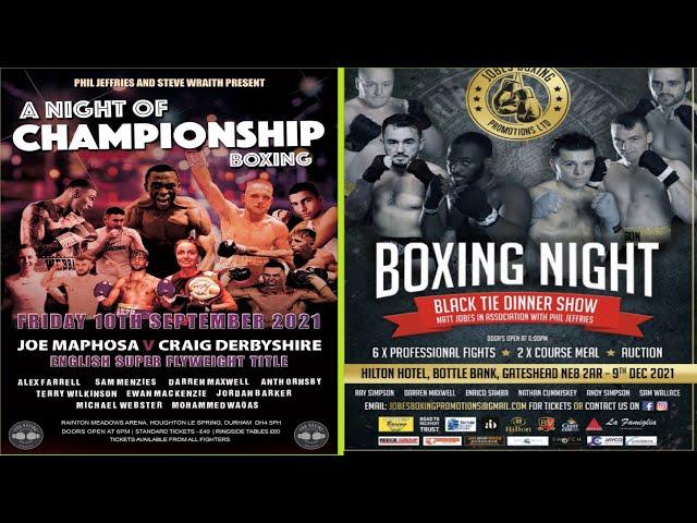 ANNOUNCING The North East Boxing Shows tickets and filming!!