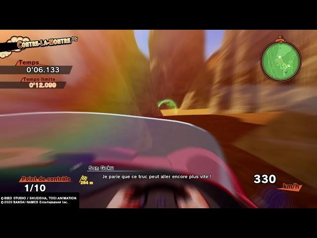 Dragon Ball Z Kakarot Time Attack Hovercar record:1.10min (Great West Desert Area )