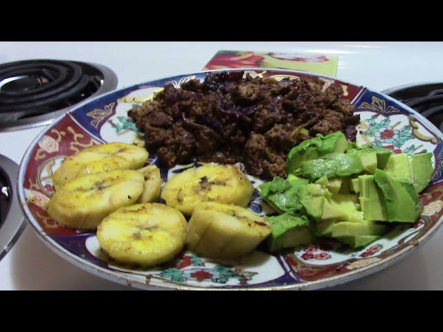 Savory Ground Sirloin with Avocado and Plantains