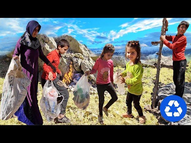 Environmental protection in nomadic life: Akram and her family clean the environment