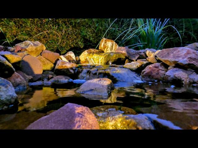 STREAM AT NIGHT, BUILDING REVIEW, ALGEA WATER QUALITY, PONDLESS FALL DESIGN, FOAM TIPS