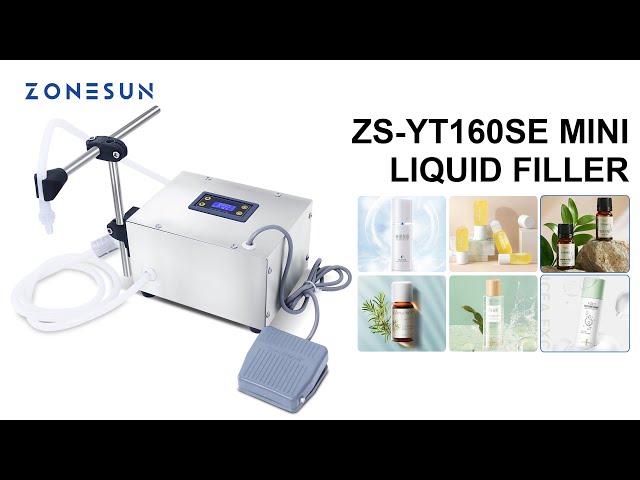Low Cost | ZONESUN Mini Liquid Filling Machine Juice Drinks Diaphragm Pump Small Filler ZS-YT160SE
