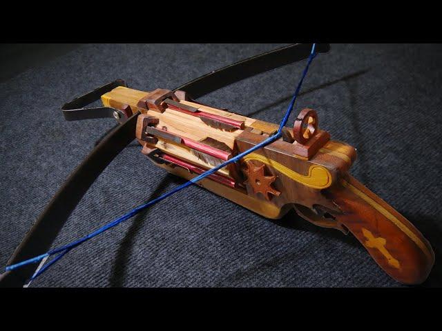 Make a crossbow with a rotating arrow magazine