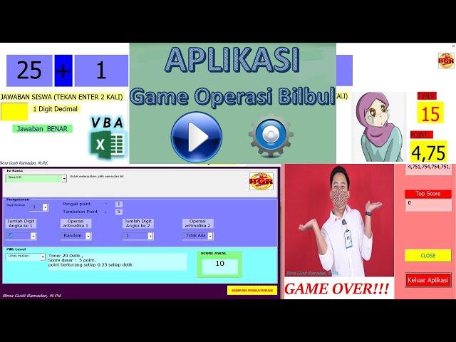 PERMAINAN MATEMATIKA || OPERASI BILANGAN BULAT || VBA FOR EXCEL