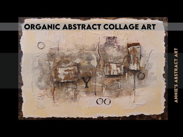 Organic Abstract Collage Art - Paper Canvas & DIY Marbled Canvas