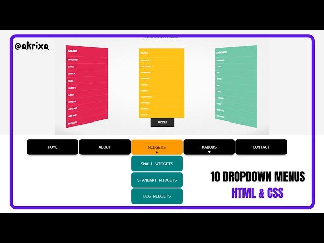 10 Awesome Dropdown Menus Using CSS & JavaScript | Responsive Dropdown Menu