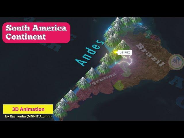 South American Countries, Capital 3D Animation || South America Map || Ravi Yadav (MNNIT Alumni)