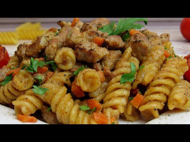 МАКАРОНЫ С МЯСОМ И ОВОЩАМИ. Простой рецепт вкусного обеда или ужина | Вкусные идеи от Натали
