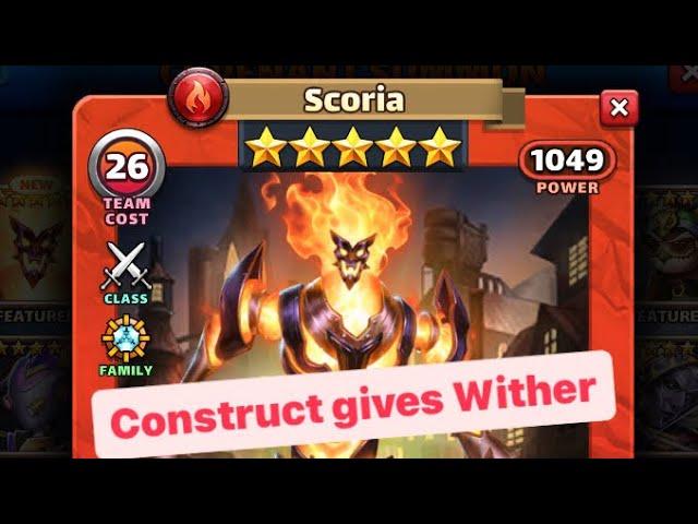 Empires & Puzzles Hero Analysis :  Scoria, Impacts All & Brings Wither to Construct️