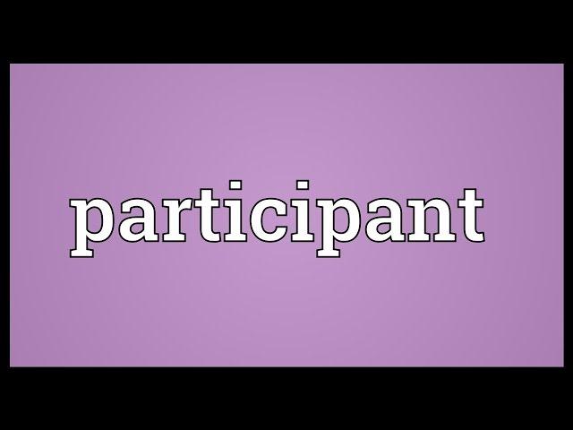 Participant Meaning