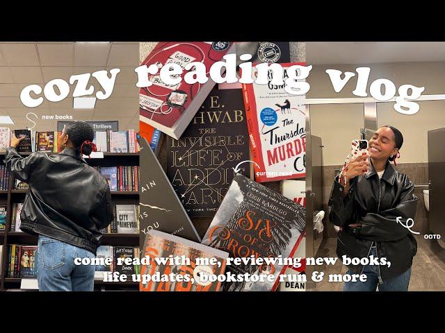 cozy reading vlog ️  book shopping, barnes run, and more