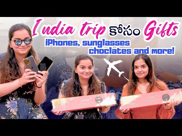 gifts maa India family kosam: iphones, sunglasses & more packing DIML || Telugu Vlog in USA || A&C