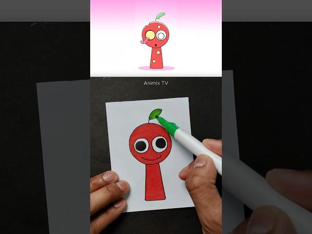 Messy Perfect Sprunki OC Apple Phase 4 Cut! Paper Craft | Chaos to Precision #sprunki #art #craft
