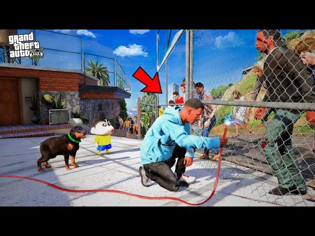 SAVING Franklin's House from ZOMBIES GTA 5 | Shinchan Zombie Attack | Lovely Gaming