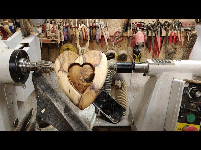 Woodturning - Two different Harts together for my Valentine .