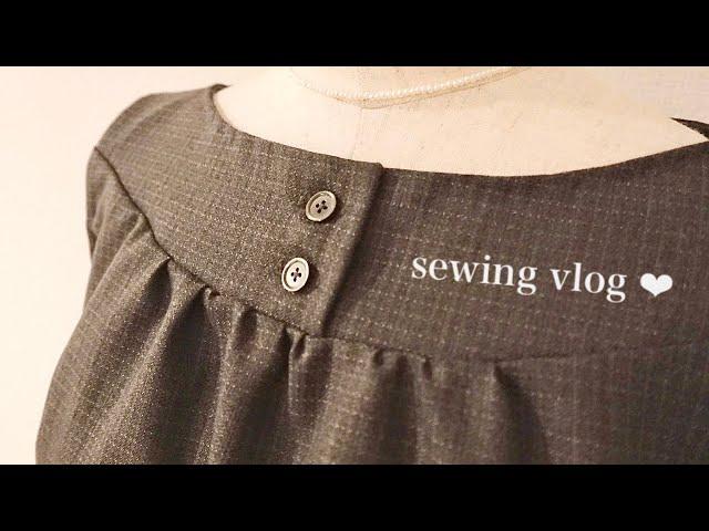 [Dressmaking vlog] making dress using British-style wool 