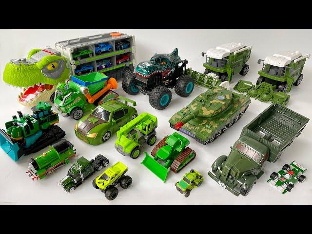 Dinosaur Monster Truck Toys JCB: Lắp Ráp Ôtô Đồ Chơi Biến Hình Màu Xanh & Siêu Anh Hùng Mới