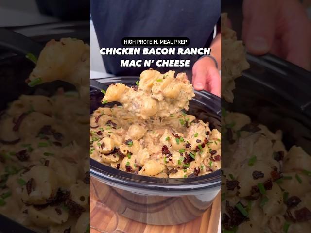 Macro-Friendly, High Protein Chicken Bacon Ranch Mac n’ Cheese #shorts