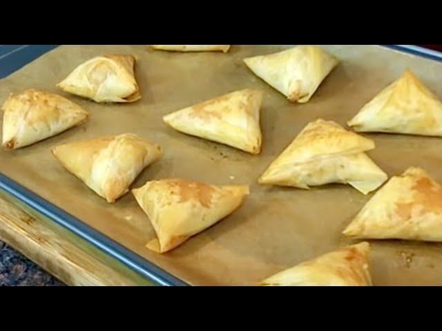 Spanakopita triangles - Best Greek Spinach Pies | Christine Cushing