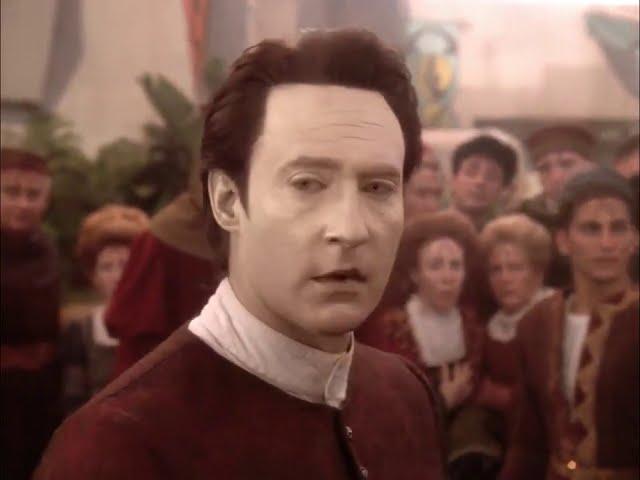 Star Trek:TNG  - Data shows off his ultra human strength to primitive aliens(commander ,Data, )