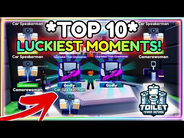 *BACK TO BACK OLD GODLY???* 10 Most Luckiest moments In Toilet Tower Defense! (1 IN 1 Million)
