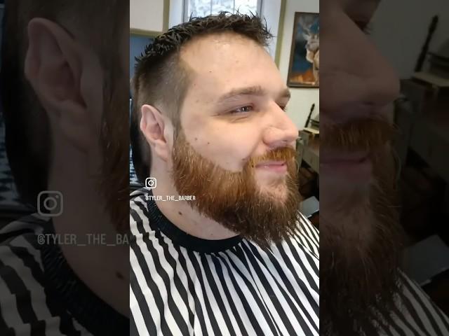 His First ever beard trim #barber #hairtransformation #beard #hair