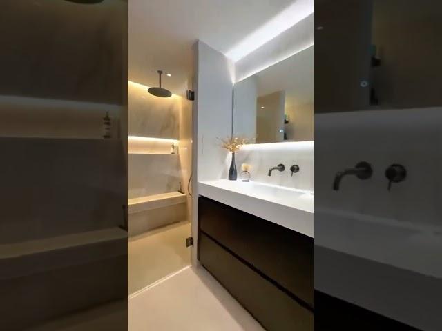 Boring bathroom? This LED Mirror changes everything  #inyouths #ledmirror #showerdoor #bathroom