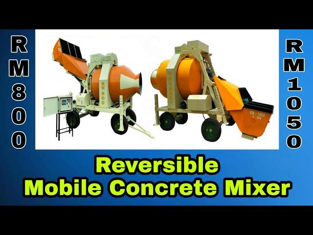 Reversible Mobile Concrete Mixer Plant, RM800, RM1050