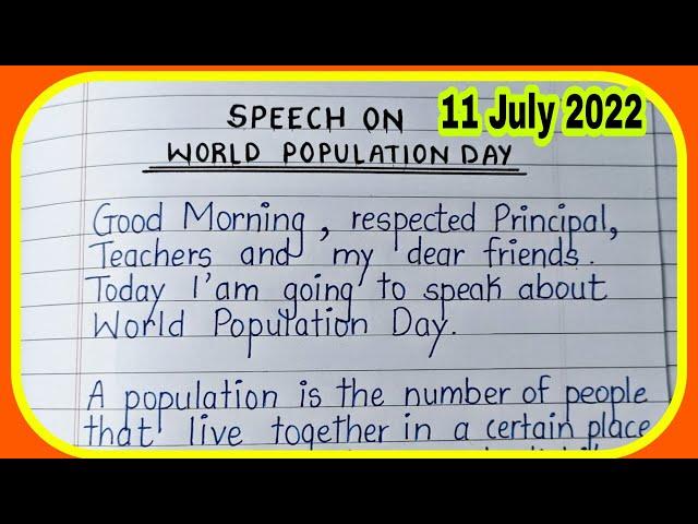 World Population day | world population day speech | speech on world population day | speech