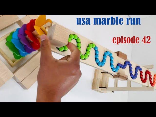 Wood Marble Run ASMR Sound Race | HABA Wave Slope | epi42