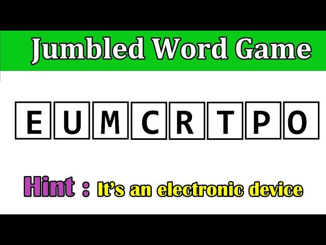 #7 Guess the Jumbled Word By Using the Hint | Word Scramble | Puzzles #guessthejumbledword #jumble