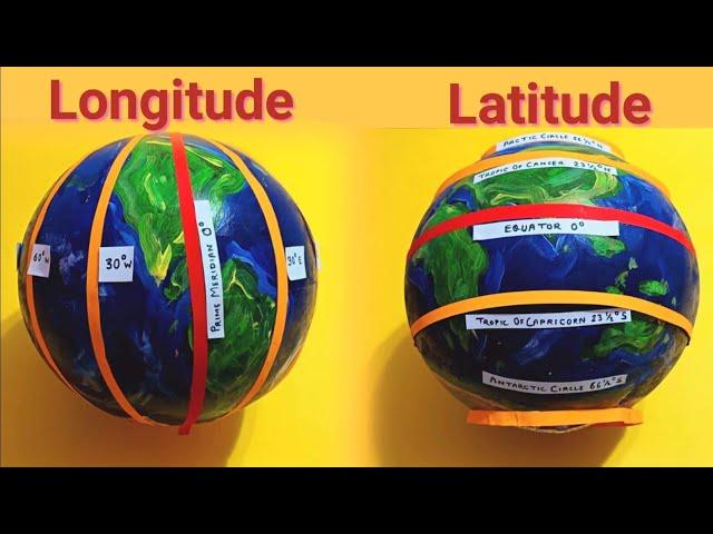 Latitude Longitude model for school project | How to make 3D Model of Longitude And Latitude