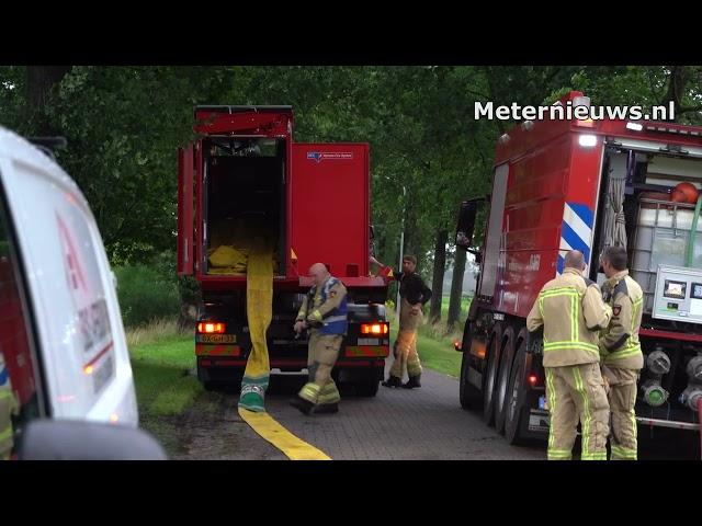 Grote brand agrarisch bedrijf in Drentse Meppen