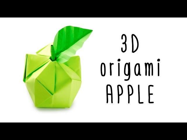 3D Origami Apple Tutorial - Origami Fruit - Paper Kawaii