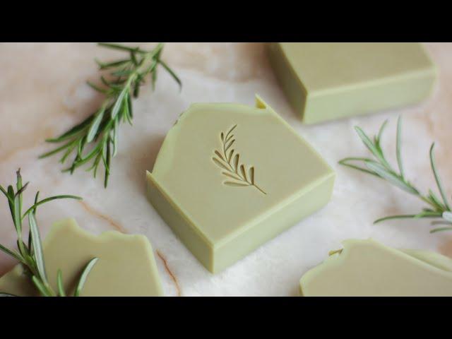 Homemade rosemary gel soap Natural cold process recipe