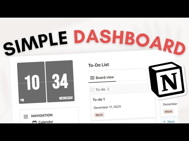 Create a SIMPLE personal dashboard with Notion ( + top 10 Tips) | Beginner Tutorial + Free Template