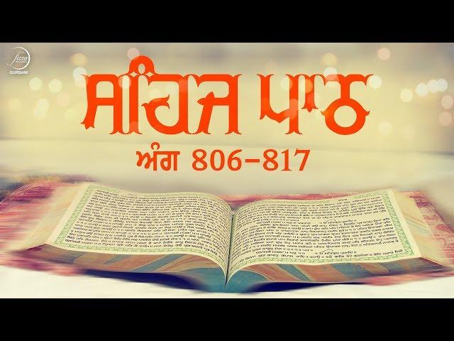 Sehaj Path Ang 806 To 817 | Bhai Sarwan Singh | Fizza Records Gurbani