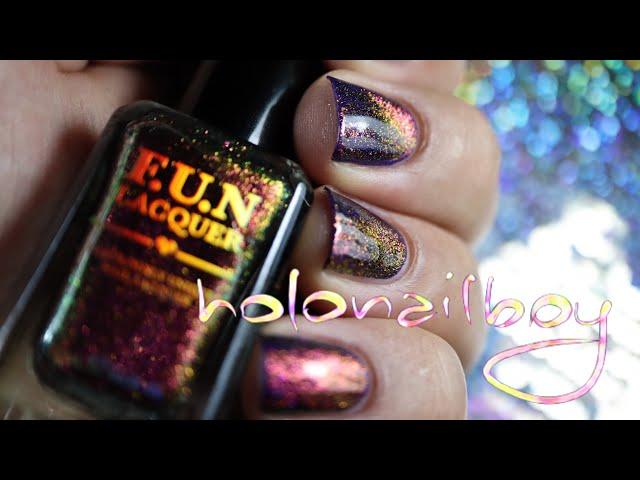 MAGNETIC SWATCH - F.U.N Lacquer Mesmerizing | Relaxing Music Nail Painting | Holo Nail Boy